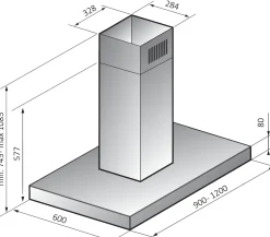 Dampkappen|Brico Electrum Eiland Afzuigkap 90 Cm Ihro93008Pex Zilver