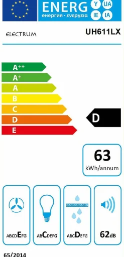 Dampkappen|Brico Electrum Onderbouw Afzuigkap Uh611Lx Rvs 60Cm