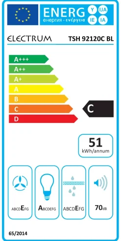 Dampkappen|Brico Electrum Schouwafzuigkap Tsh 92120C Bl 90Cm Mat Zwart
