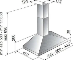 Dampkappen|Brico Electrum Schouwafzuigkap Ch611Lx Rvs 60Cm