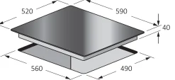 Kookplaten|Brico Electrum Vitrokookplaat Pa6040Vtc Zwart