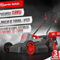 Grasmaaiers|Brico Elem Garden - Elektrische Grasmaaier 1500W - Maaibreedte 37Cm