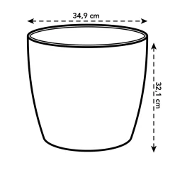 Brico Elho Bloempot Brussels Rond Wielen O35Cm Wit- Plantenpotten En -Bakken