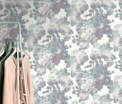 Brico Elle Decoration Vliesbehang Blossom Wit-Roze- Vliesbehang