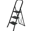 Huishoudladders|Brico Escalo Huishoudladder Escalo 'Color Step' Gelakt Zwart Staal 3 Treden