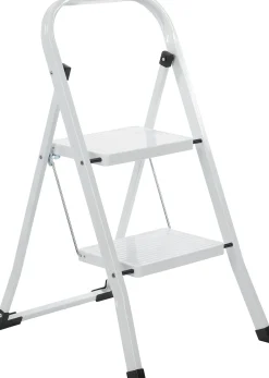 Huishoudladders|Brico Escalo Keukentrap Wit 2-Treeds