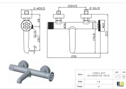 Badkranen|Brico Essebagno Badmengkraan Indus Mat Zwart