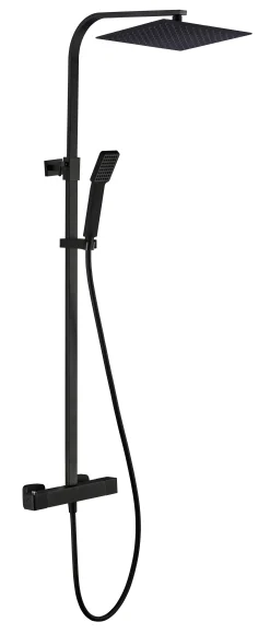 Douchesets|Brico Essebagno Doucheset Quartos 300Mm Met Thermostatische Mengkraan Mat Zwart
