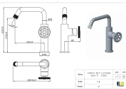 Wastafelkranen|Brico Essebagno Wastafelkraan Indus Laag Rvs