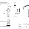 Wastafelkranen|Brico Essebagno Wastafelmengkraan Indus Gun Metal