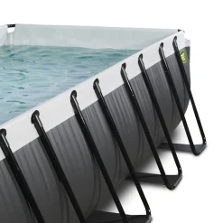 Brico Exit Black Leather Opzetzwembad Met Zandfilterpomp Zwart 400X200X122Cm- Opzetzwembaden Met Pomp