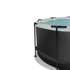 Brico Exit Black Leather Opzetzwembad Met Filterpomp Zwart O360X122Cm- Opzetzwembaden Met Pomp