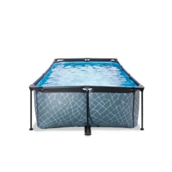 Brico Exit Stone Opzetzwembad Met Filterpomp Grijs 220X150X65Cm- Opzetzwembaden Met Pomp