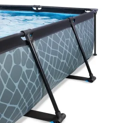 Brico Exit Stone Opzetzwembad Met Filterpomp Grijs 220X150X65Cm- Opzetzwembaden Met Pomp