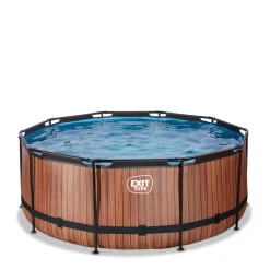 Brico Exit Wood Opzetzwembad Met Filterpomp Bruin O360X122Cm- Opzetzwembaden Met Pomp