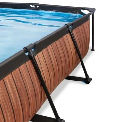 Brico Exit Wood Opzetzwembad Met Overkapping En Filterpomp Bruin 300X200X65Cm- Opzetzwembaden Met Pomp