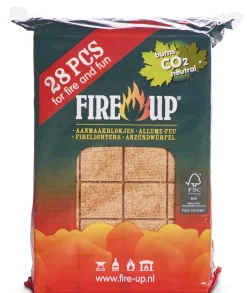 Brico Fire-Up Aanmaakblokjes – 28 Stuks- Houtskool En Briketten