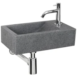 Toiletfonteinen|Brico Fonteinset Cheops Natuursteen Wasbak 40 X 23 X 11 Cm