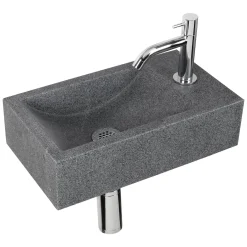 Toiletfonteinen|Brico Fonteinset Cheops Natuursteen Wasbak 40 X 23 X 11 Cm