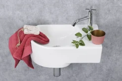 Toiletfonteinen|Brico Fonteinset (Rechts) Apollo Keramiek Wasbak Wit 41 X 27 X 14 Cm