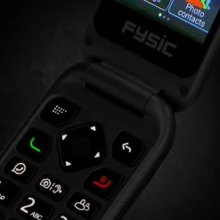 Brico Fysic F25 - Eenvoudige Mobiele Klaptelefoon Voor Senioren Met Sos Noodknop, Zwart- Kluizen