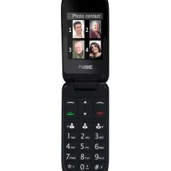 Brico Fysic Fm-9760Zt Mobiele Klaptelefoon Voor Senioren Noodknop Zwart- Kluizen