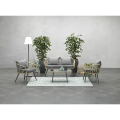 Brico Garden Impressions Tarulo Loungeset 4-Delig - Donker Grijs- Loungesets
