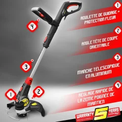 Grastrimmers|Brico Gardeo Pro - Elektrische Telescopische Kantensnijder 600W - 30Cm