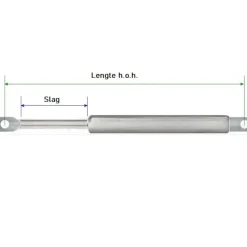 Brico Gasveer Zwart - 700Mm - 400N - Inclusief Bevestigingen- Hoek- & Ankerwerk