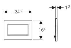 Bedieningspanelen|Brico Geberit Bedieningspaneel Sigma 30 Voor Up320 Inbouwreservoirs| 246X164Mm Wit/Chroom