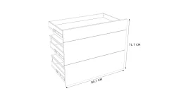 Keukenkasten|Brico Geheel Van 1 Lade + 2 Korflades Keukenkast Modulo Emy Hout 90X72Cm