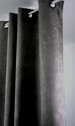 Brico Gordijn Sweet Suede Verduisterend Antraciet Ringen 145 X 260 Cm- Gordijnen