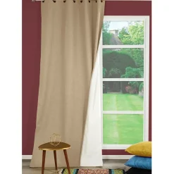 Brico Gordijn Verduisterend Thermisch Bella Ringen Beige 140 X 260 Cm- Gordijnen