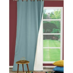 Brico Gordijn Verduisterend Thermisch Bella Ringen Blauw 140X260Cm- Gordijnen