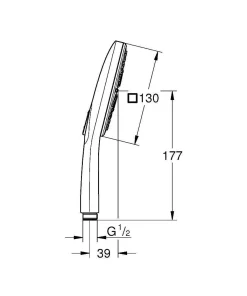 Douchekop|Brico Grohe Handdouche Cube Rainshower Smartactive 130Mm Supersteel