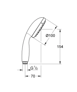 Douchekop|Brico Grohe Handdouche Vitalio Go 100Mm 1 Straal Chroom