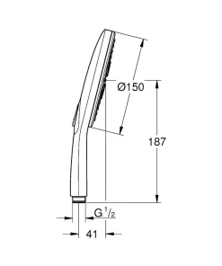 Douchekop|Brico Grohe Handdouche Vitalio Smartactive 150Mm Met 3 Stralen Chroom