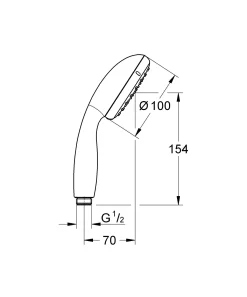 Douchekop|Brico Grohe Handdouche Vitalio Start 100Mm 2 Stralen Chroom