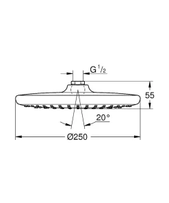 Douchekop|Brico Grohe Hoofddouche Vitalio Start O250Mm 1 Straal Chroom