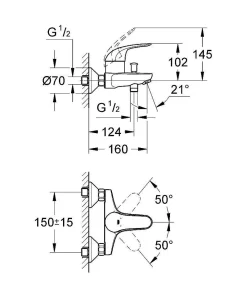 Douchekranen|Brico Grohe Swift Badmengkraan