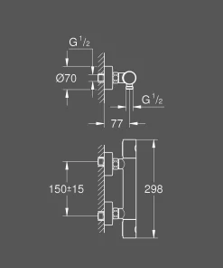 Douchekranen|Brico Grohe Thermostatische Douchemengkraan Grohterm 1000 Cosmopolitan M Supersteel