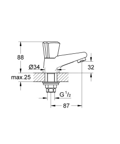 Fonteinkranen|Brico Grohe Toiletkraan Costa Chroom