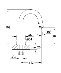 Fonteinkranen|Brico Grohe Toiletkraan Universal Chroom