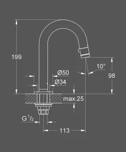 Fonteinkranen|Brico Grohe Toiletkraan Universal Donkergrijs Geborsteld