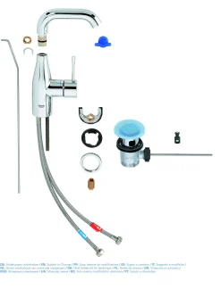 Wastafelkranen|Brico Grohe Wastafelkraan Essence M-Size Chroom Glanzend