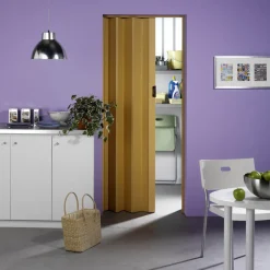 Brico Grosfillex Vouwdeur 'Una' Pvc Licht Hout 205X84Cm- Schuifdeuren