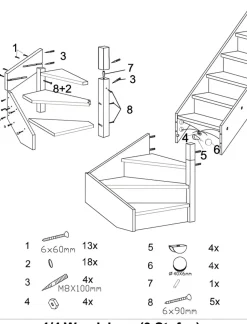 Brico Handystairs Gesloten Kwartslagtrap 