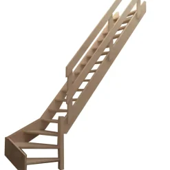 Brico Handystairs Molenaarstrap "Rustic60" - Kwartslag Rechts - Hoogte 280Cm - 13 Treden Van Grenenhout- Zoldertrappen