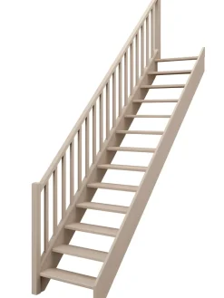 Brico Handystairs Open Rechte Trap "Vega80" - 280 Cm Hoog - 13 Beuken Treden - Met Leuning- Zoldertrappen