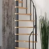 Brico Handystairs Ruimtebesparende Spiltrap "Radius" - 140X70 Cm - 299 Cm Hoog - 12 Beuken Treden - Grijs- Zoldertrappen